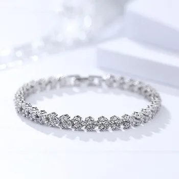 

Lo Paulina S925 Silver Classic Roma Bracelet with AAA Zircon for mother's day Gift Bijoux Wholesale