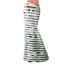 Весенняя летняя длинная юбка женская Фасонная юбка Сексуальная полосатая Макси винтажная повседневная юбка тонкая юбка-годе большого размера