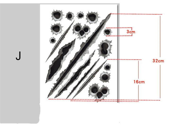 Автомобильные наклейки s 3D моделирование пули пустые отверстия Стайлинг авто мотоцикл сторона модифицированные автомобильные чехлы Аксессуары Украшение Стикер