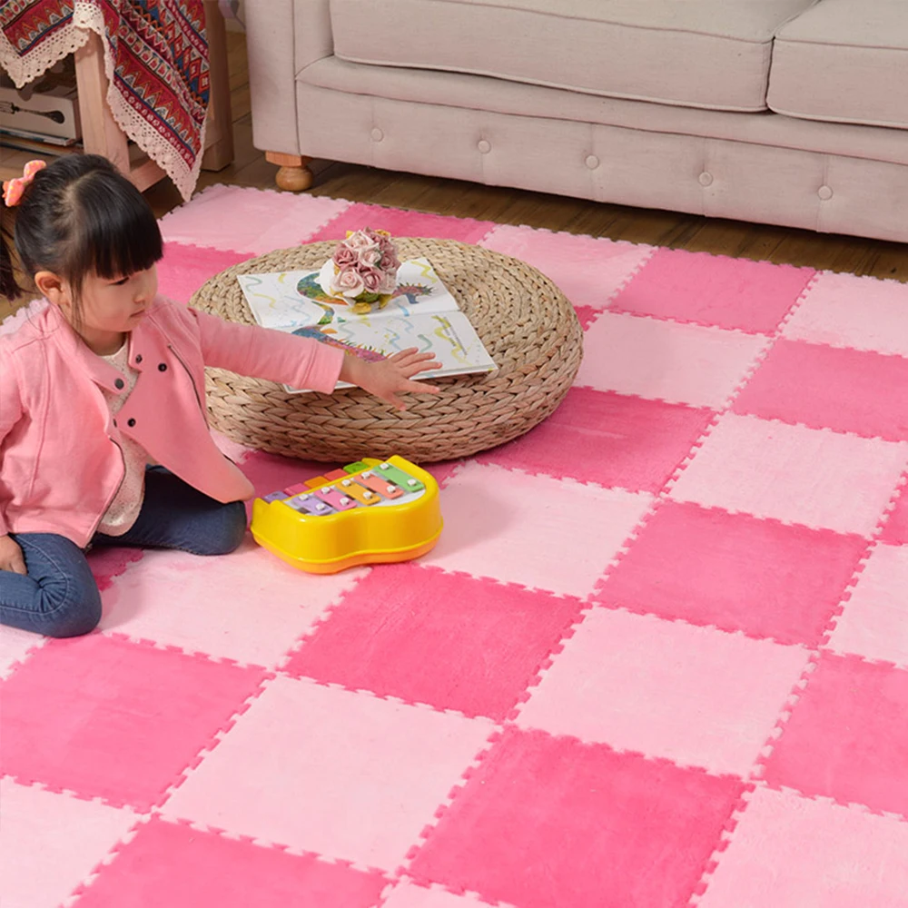10Pcs/Lot Soft Plush Rug Toys Eva Foam Baby Gym Play Mat Kids Rug Puzzle Children's Mat Alfombra Infantil Floor Playmat 30*30 CM