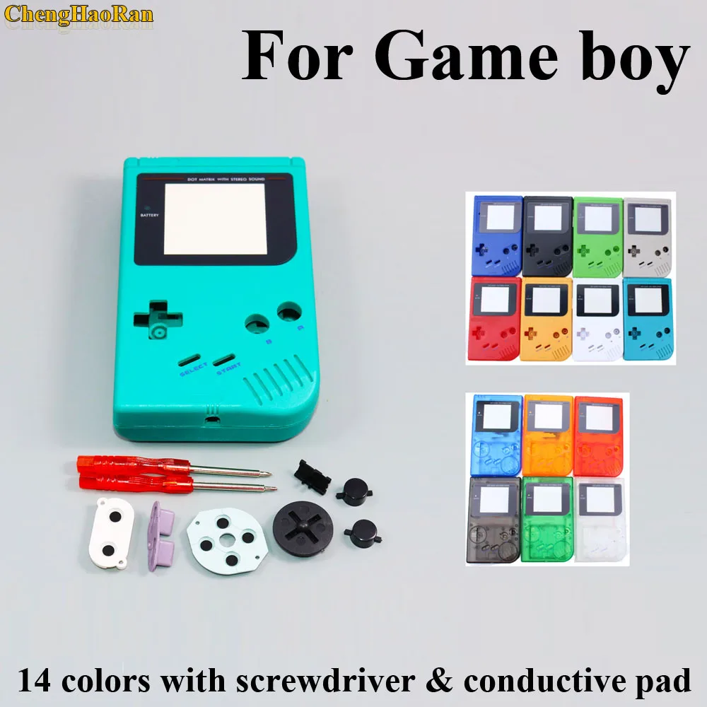 

1set For Game Boy Classic Game Case Plastic Shell Cover for Nintend GB Console housing For GB Case Screwdrivers Conductive D pad