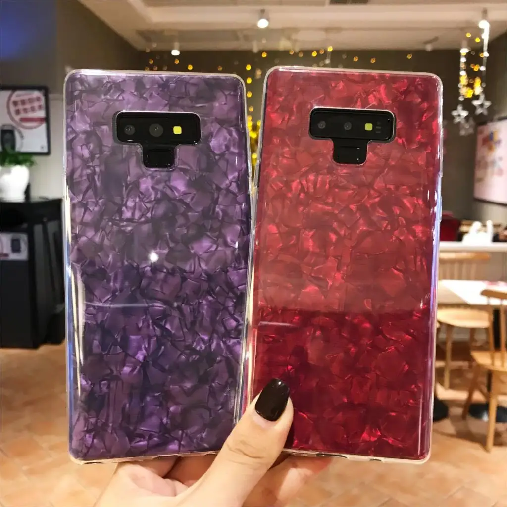 Мрамор 2 в 1 силиконовый мягкий чехол для телефона samsung Galaxy Note 9 S9 S8 S7 край S6 сзади