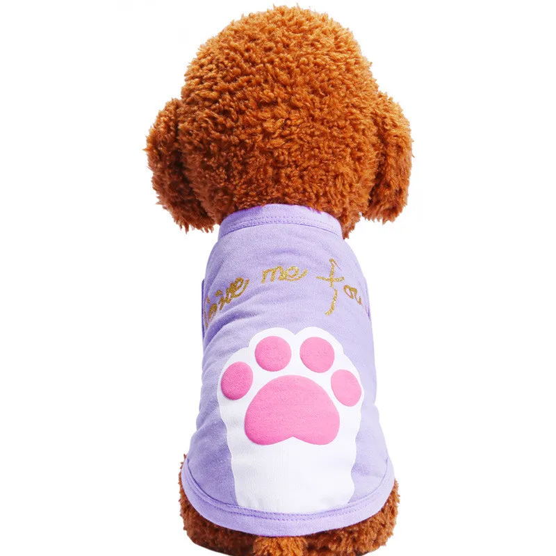 

Pet Clothes for Small Dog Sleeveless Foot Printing Pet Dog T-shirt Vest Dog Vest Pet Clothing