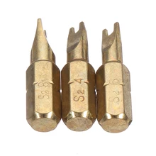 Broppe 3 шт. 25 мм U4 U6 U8 u-образные отвертки биты 1/4 дюймов шестигранный хвостовик гальванические бронзовые ручные инструменты