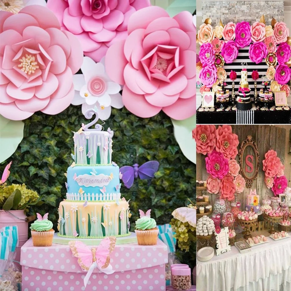

1pcs/2pcs 20cm 30cm DIY Paper Flowers Children Photo Background Artificial Flower Wedding Birthday Party Home Wall Decoration