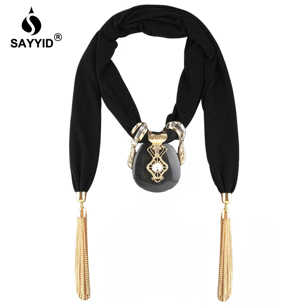 

SAYYID brand designer fashion statement jewelry pendant style scarfs necklace for women accessories scarfs jewelry necklace