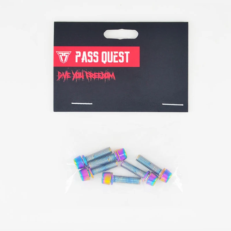 Pass Quest Титан-покрытием яркого цвета Горный Дорожный велосипед ручка винт m5* 18 мм 304 из нержавеющей стали 6 один пакет аксессуары винт