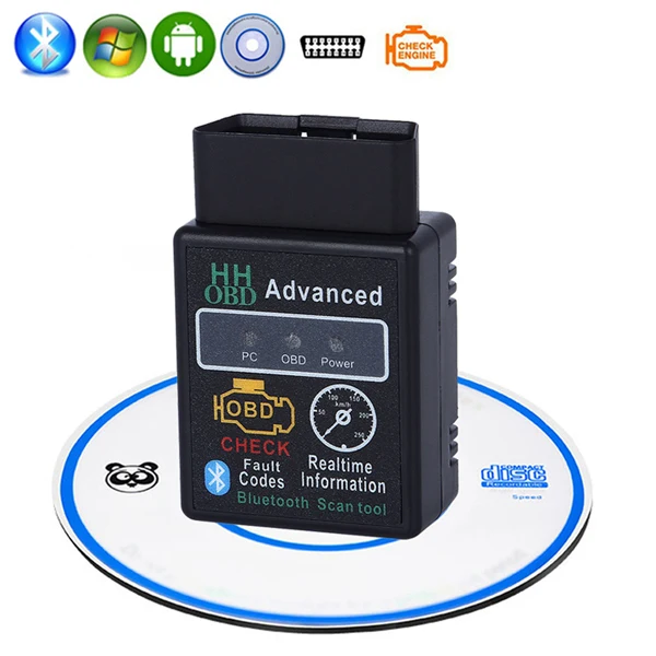 Расширенный Bluetooth ELM327 инструмент сканирования супер мини HH OBD двигатель авто диагностический сканер инструмент Интерфейс адаптер V1.5 для Android - Цвет: V1.5