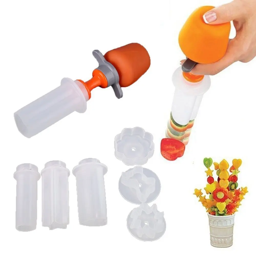 PUSH POP and EAT POP CHEF VEGETABLE FRUIT SALAD SHAPE CUTTER kitchen slicer PUSH POP and EAT POP CHEF VEGETABLE FRUIT SALAD SHAPE CUTTER kitchen slicer