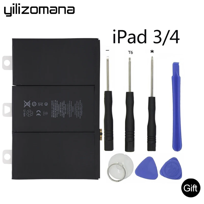 

YILIZOMANA Original Tablet Battery 11560mAh for Apple iPad 3 / iPad 4 rd A1389 A1403 A1416 High Quality Retail Packaging + Tools