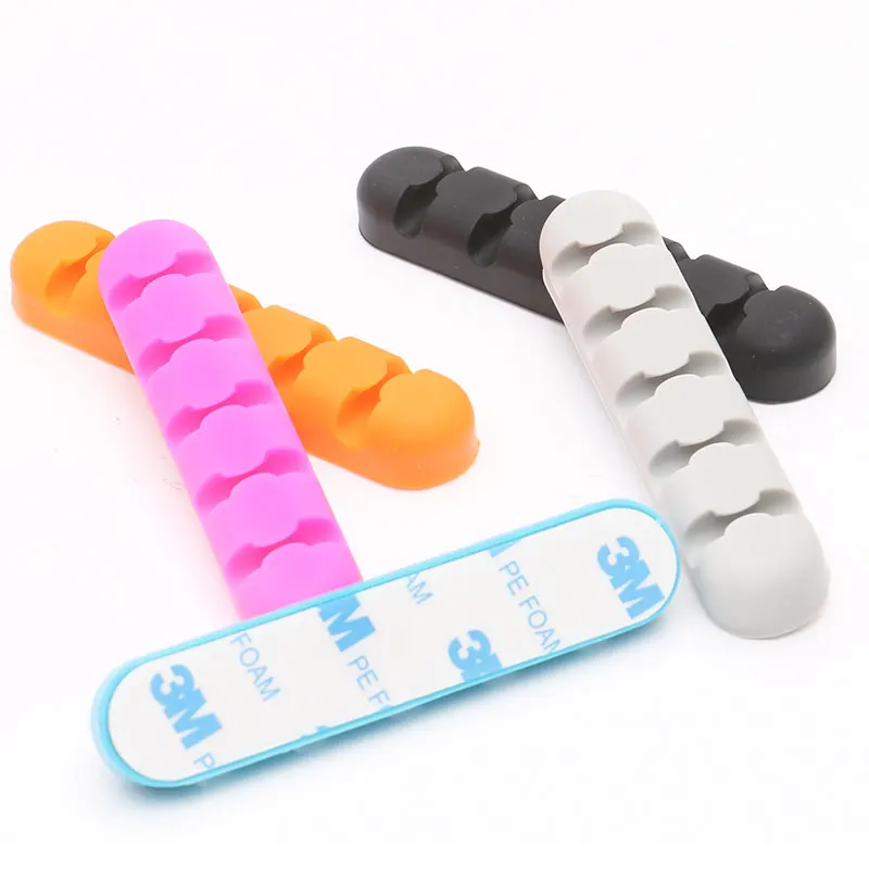 

USB Cable Organizer Silicone Cable Winder Plug Holder Management Desk Wire Storage Device Desk Wire Organizer Earphone