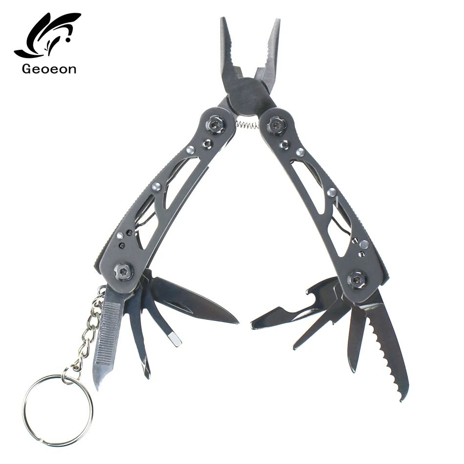 

Geoeon Pliers Wire Stripper Multifunctional Stainless Steel Mini Folding Pliers Portable Outdoor Multitool A24