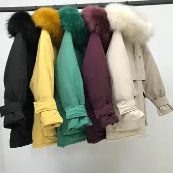 

womens winter jackets and coats 2019 Parkas for women 5 Colors Wadded Jackets warm Outwear With a Hood Large Faux Fur Collar