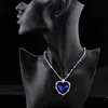 Heart of Ocean Blue Heart Love Forever Jewelry Set For Women Crystal Rhinestones Necklace Earrings Ring Bracelet Set ► Photo 3/6