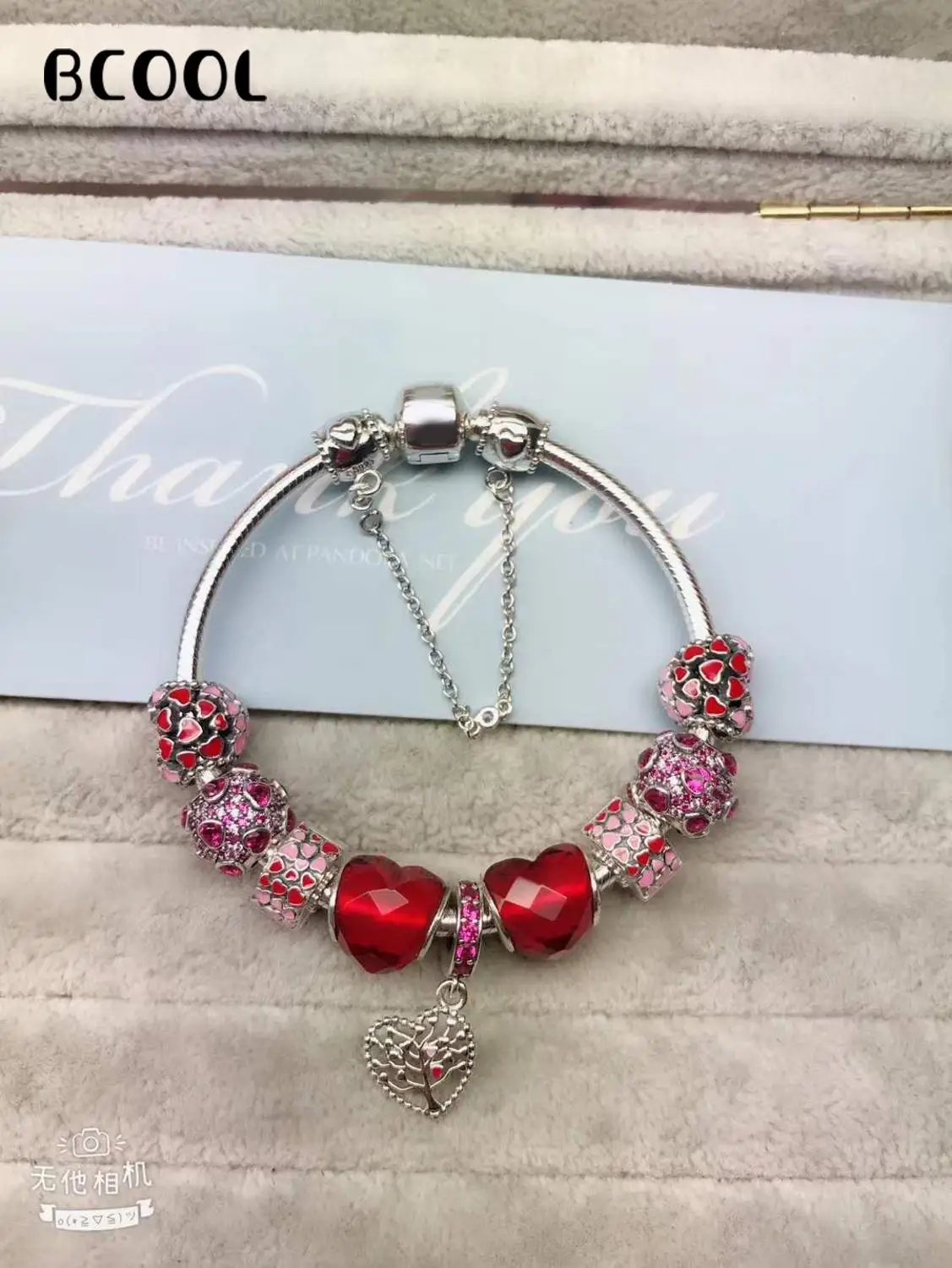 

100%925 Sterling Silver Original 1:1, Fashionable Silver Charm Bracelet, Suitable For Women Wishing Tree Crystal Beads Bracelet