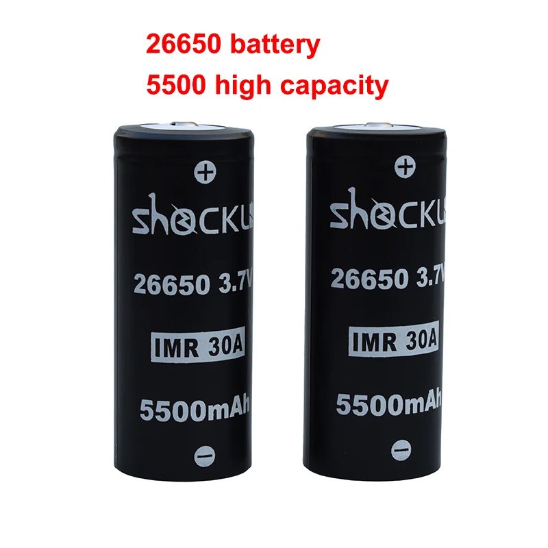 26650 аккумулятор Shockli 3,7 V 5500mAh Высокая емкость 30A литиевая аккумуляторная батарея для высокой мощности фонарь светильник светодиодный светильник вспышка