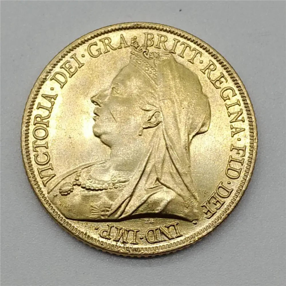 1894 золотые монеты Великобритания Королева Виктория рыцарь Владыка медная монета с покрытием