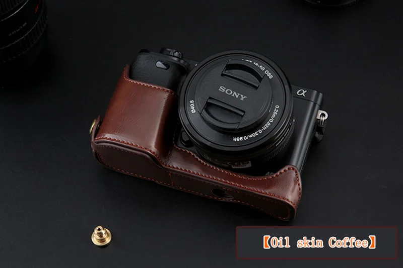 Из искусственной кожи Половина Камера низ чехол сумка чехол для sony A6000 A6300 A5100 A5000 A7 A7S A7R A7RM2 A7II A7S2 A9 A7M3 A7 Mark ii iii