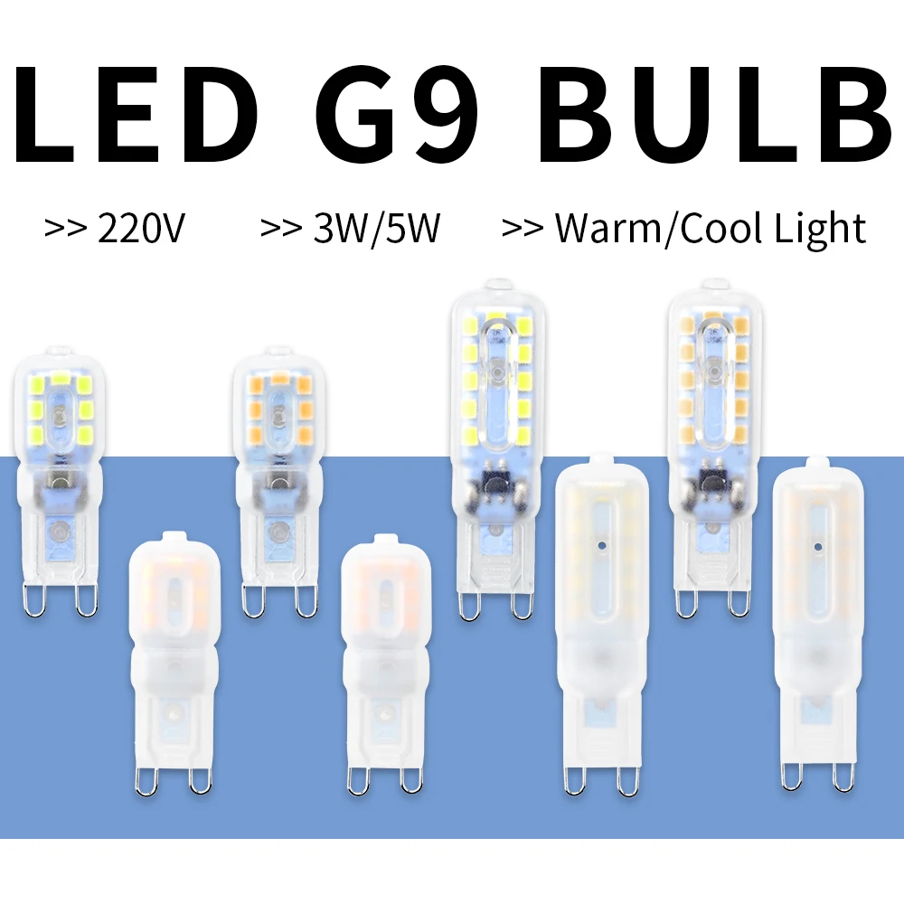 

G9 LED Lamp 220V 5W Spot Light LED Bulb Mini Lamp 3W Corn Light Bulb 2835 SMD Energy Saving Lamp 14 22leds Replace Halogen Lamp