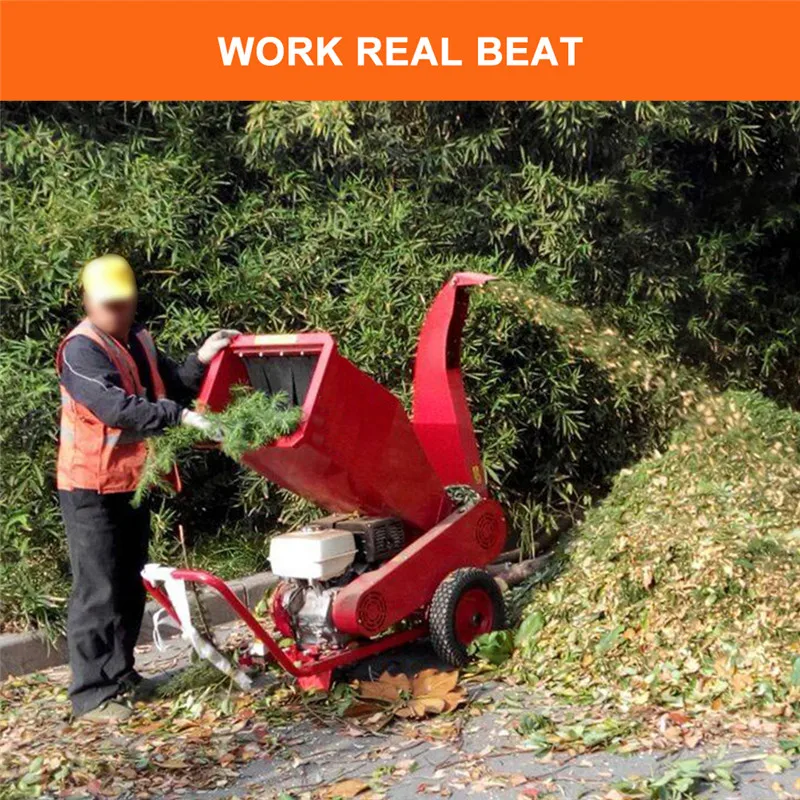 

New Arrival High-powered Movable Tree Branch Crusher Grinder Garden Wood Shredders 13 Horsepower 3600rpm With Gasoline Engine
