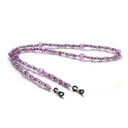 Акриловые Фиолетовый цепочка с хрустальными бусинами цепочки для очков очки для чтения солнечные очки держатель ремешок шнур шеи