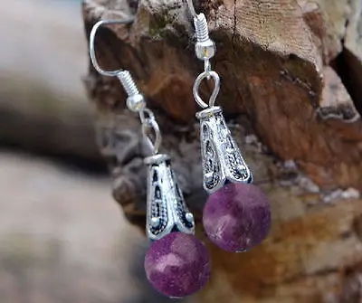

Free Shipping >> Rare Tibet silver purple jade Jewelry Earring