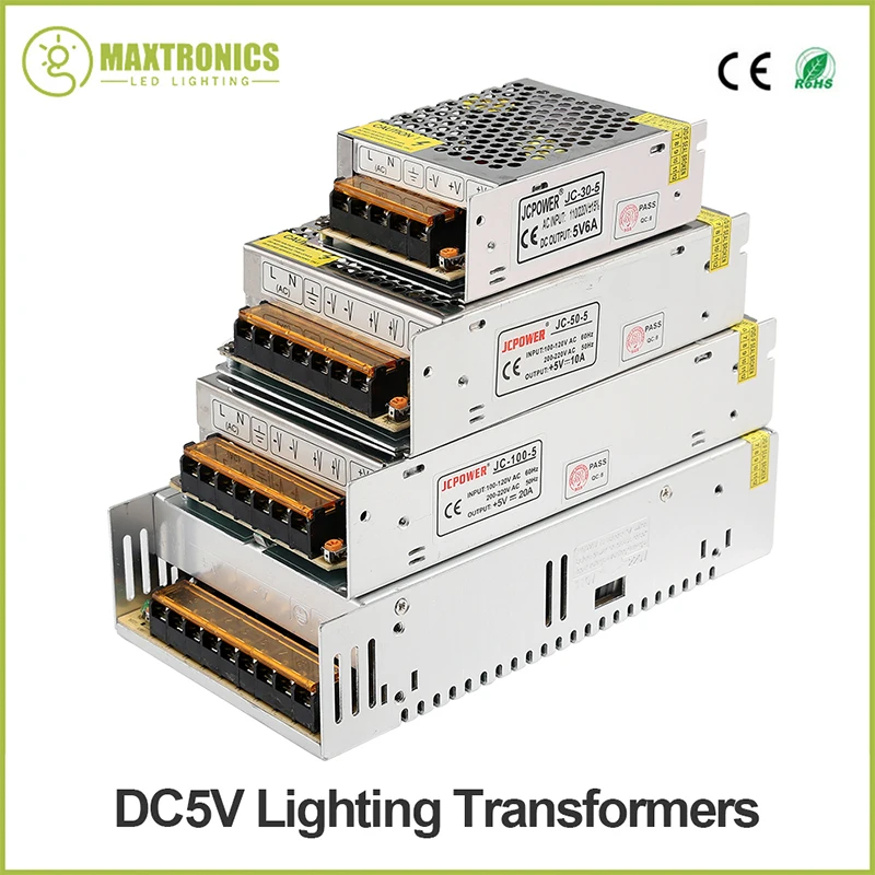

Lighting Transformers DC5V High Quality LED Lights Driver for LED Strip Power Supply DC5V 2A 4A 6A 8A 10A 12A 20A 30A 40A 60A