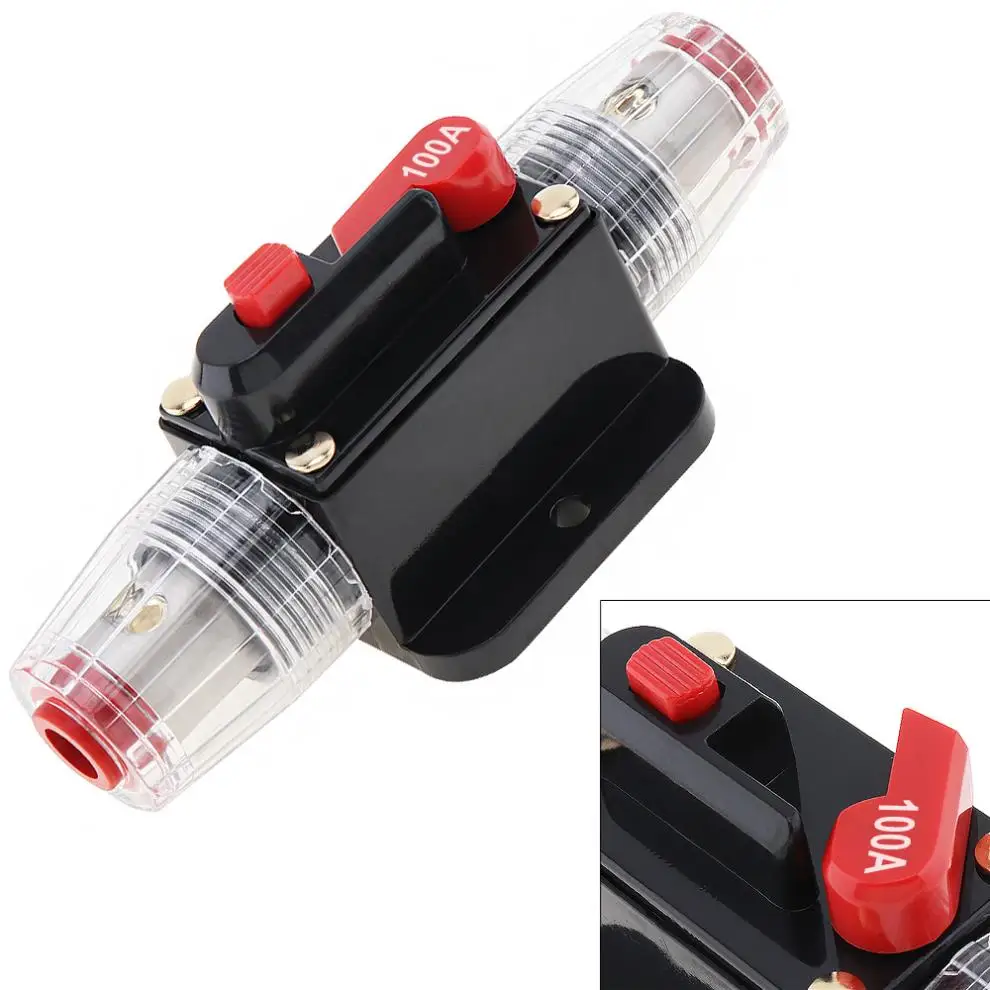 1pc 100A Car Audio Circuit Breaker Manual Reset Switch Fuse Holder Universal Auto Amplifier Fuse