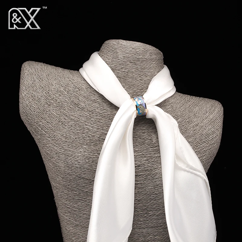 R&X Enemal Scarf Buckle Slide Tube Holder Scarf Clip Buckle Jewelry