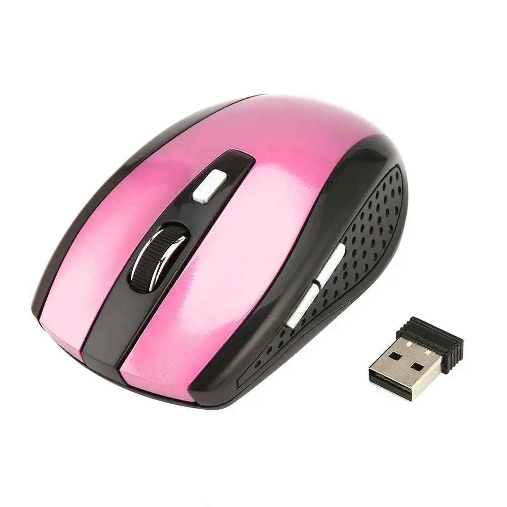 2.4GHz Wireless Mouse Portable Intelligent Gaming Mouse Optical Rolling Gamer Mice USB Receiver for PC Laptop Computer - Цвет: pink