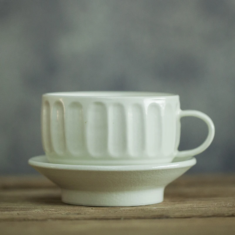 Европейская керамическая кофейная чашка ручной работы с блюдцем, винтажная римская колонна, набор керамических кофейных чашек, чашка для молока, чая, эспрессо, чашки для подарка
