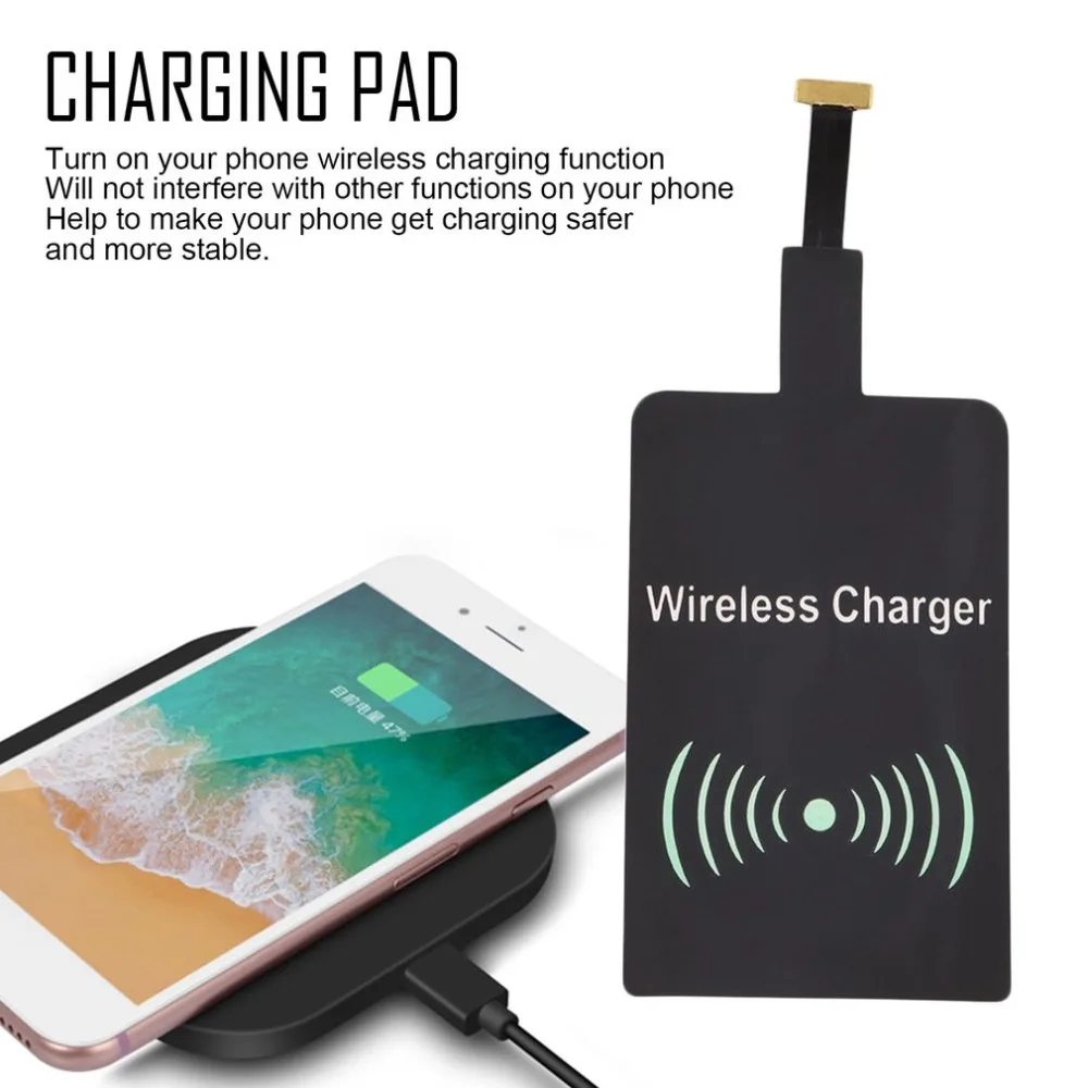 

Ultra Thin Light Weight Universal Wireless Charger Power Fast Charging Pad Receiver Tag For QI For Android Phone Original