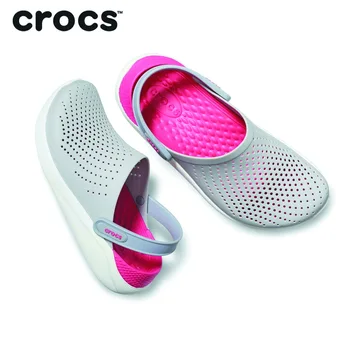 самый дешевый CROCS LiteRide Clog Clear Stock Sports Sandals for Men
women Outdoor Beach Sandals Quick Dry Crocs-shoes Limited Sale онлайн