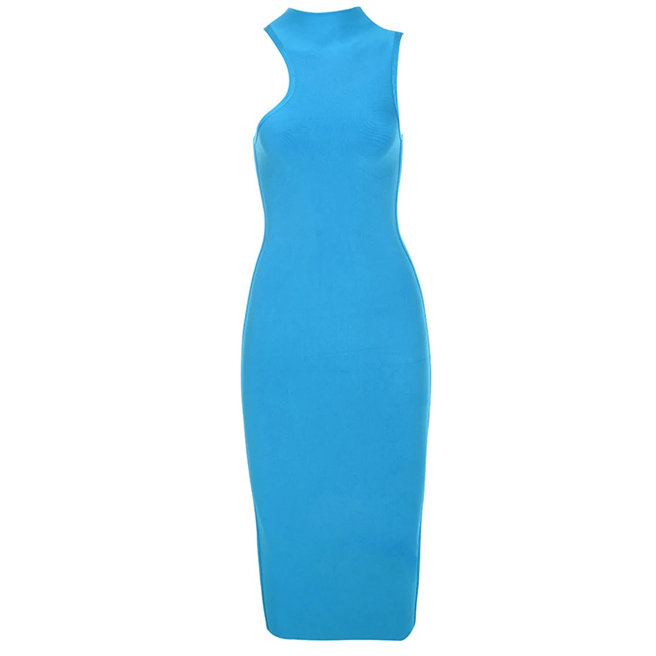 Womens-Stand-Sleeveless-Solid-Bandage-Dress-Blue-White-Black-Tank-Stretch-Bodycon-Long-Dresses-Female-Elegance (3)