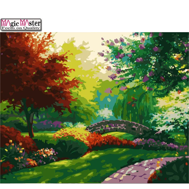 

Pictures by numbers oil diy canvas painting by numbers trees coloring by number landscape wall picture for living room