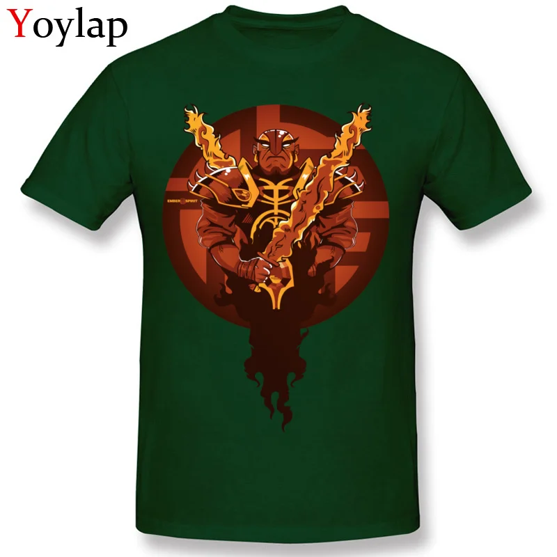 Crew Neck Pure Cotton Mens T Shirt Printed Short Sleeve Tops Shirts Special Geek Tee Shirts Xin The Ember Spirit Top Quality dark green