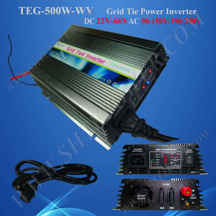 

On Grid Solar Inverter 500w with DC 22v-60v input to AC 240v Output