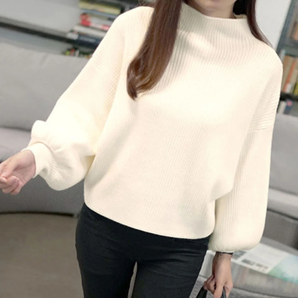 AVODOVAMA M Hot Sale Fashion Turtleneck Lantern Sleeve Winter Women Sweater Loose Pullovers Female Knitted Sweaters Tops | Женская