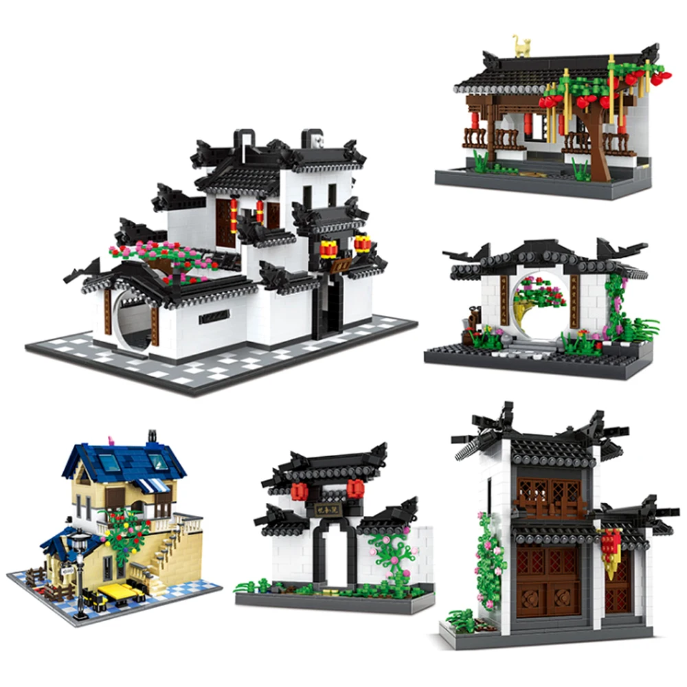 Small Bricks Wange Chinese Architecture Series Educational Building Blocks Toys For Children 6Years DIY Gift 3310/6312 | Игрушки и хобби