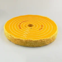 1"* 1 1/2" желтая обработанная спиральная сшитая хлопковая полировка колеса для полировки металла Скамья шлифовальные станки инструменты