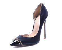 Amourplato frauen Spitz D’orsay Pumps Mit Nieten und Metallkette Getrimmt Kleid Schuhe
