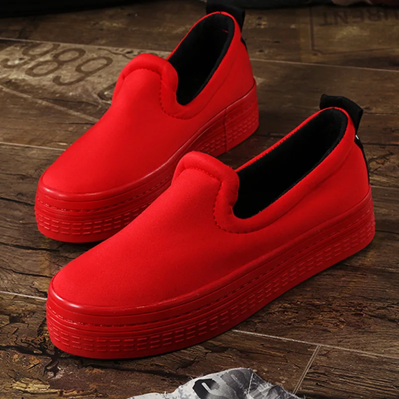 2016 New Spring Fall Denim Canvas Flat font b Women b font Loafers Shoes Platform A