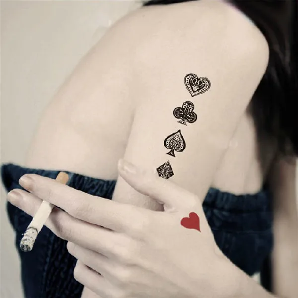 HC1036 Waterproof Fake Tattoo Decals Women Sexy Personalized Water Transfer Temporary Tattoo Sticker Colored Poker Flash Tattoo HC1036 Waterproof Fake Tattoo Decals Women Sexy Personalized Water Transfer Temporary Tattoo Sticker Colored Poker Flash Tattoo