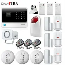 SmartYIBA Wifi GSM IOS/Android APP Control GSM GPRS Alarm System Smart Anti-theft Shock Sensor Smoke Alarm IP Camera Alarm Kit