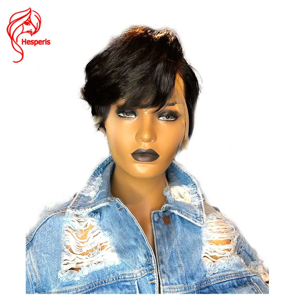 Hesperis Short Human Hair Wig Pixie Cut Brazilian Remy Lace Front Wigs