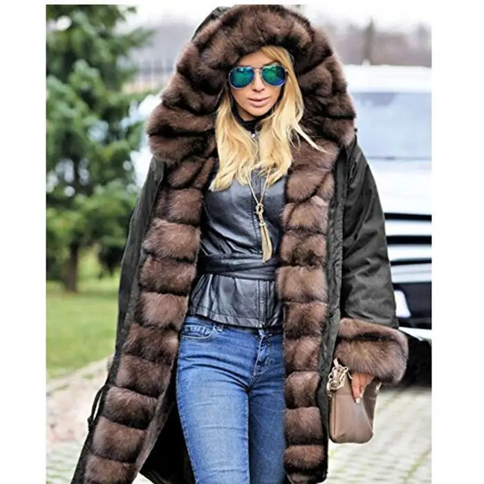 WISSTT Casual V Button Solid Hooded Long Mane Army Coat ...