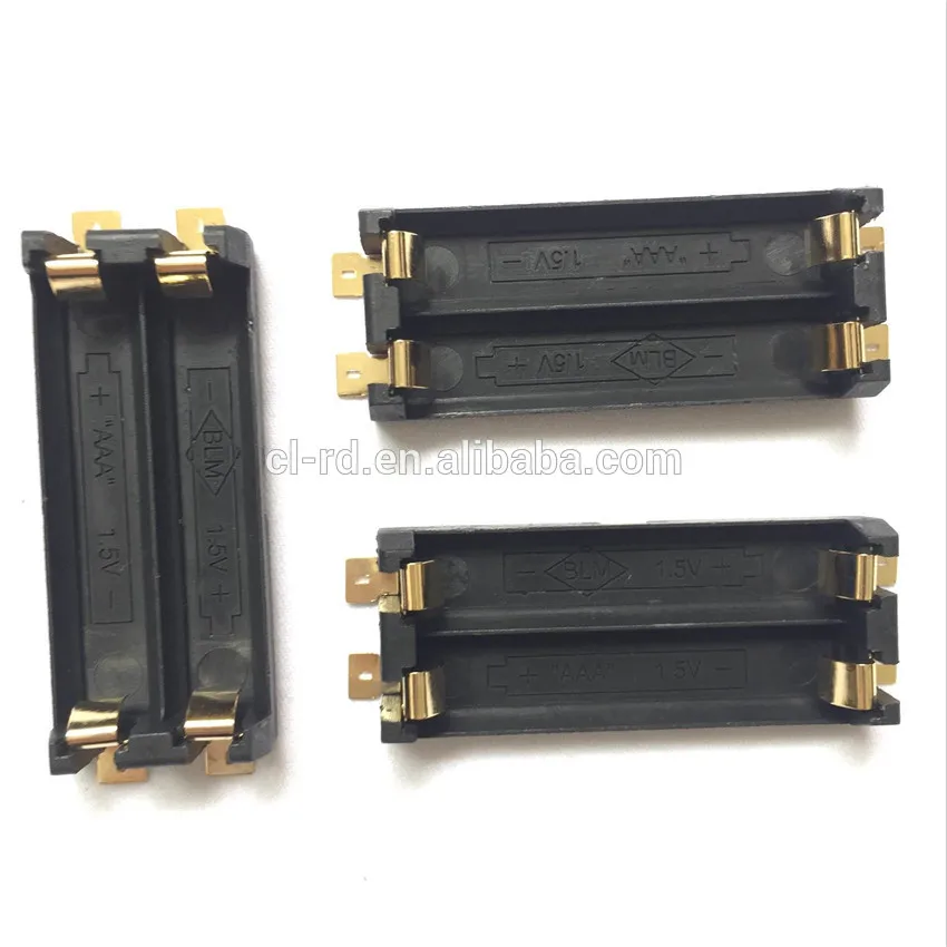 100pcs/lot SMT Holder for Dual AAA Batteries P/N 1022 in Battery Packs