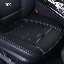 Premium PU Leather Car Seat Cover - Universal Waterproof & Anti-Slip Cushion Protector (Front White line 1pc)