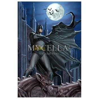 

Mosaic Needlework 5d Diamond Painting Cross Stitch Batman Diamond Embroidery Full Square moon Rhinestones Wall Decor Stickers