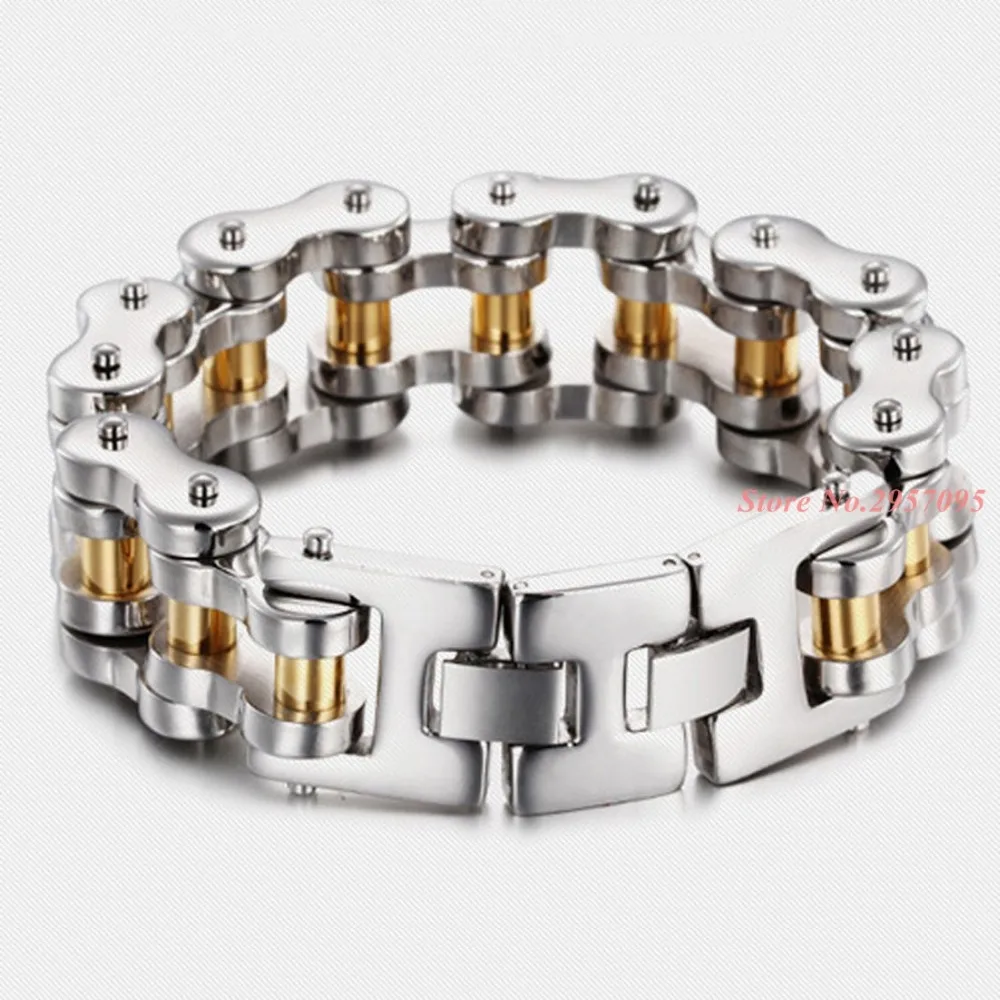 Мужской двухцветный браслет из нержавеющей стали 316L|men jewelry|chain link braceletbangle men |